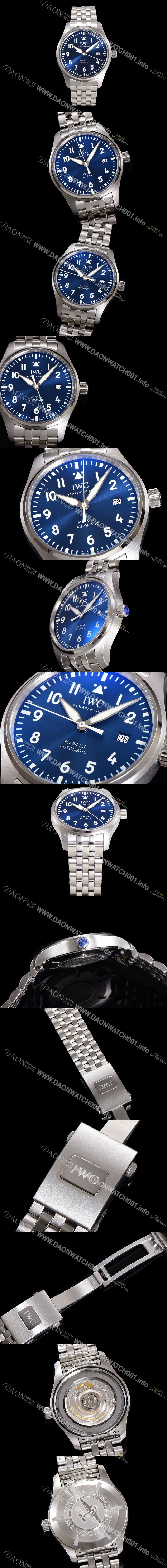 SA급 아이더블유씨 남성용 파일럿 마크XX IW328203 오토매틱 2892타입 블루 다이얼 iwc4080 xx