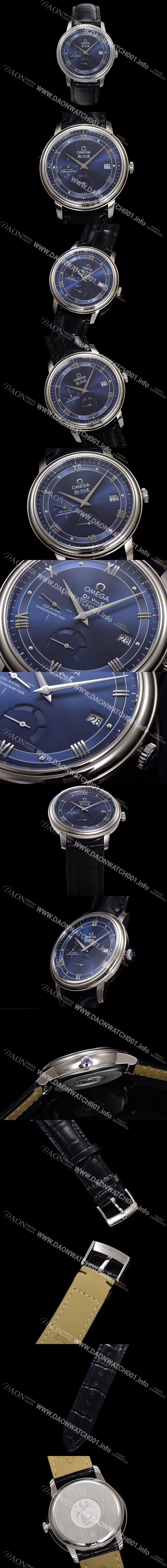 SA급 오메가 남성용 드빌 424.13.40.21.03.002 프레스티지 코-액시얼 39.5mm 오토매틱 Cal.2627 타입 빈티지 블루 다이얼 omg0169 xx