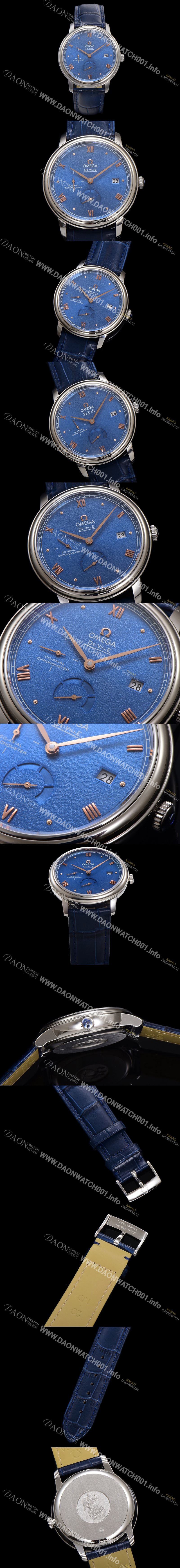 SA급 오메가 남성용 드빌 424.13.40.21.03.003 프레스티지 코-액시얼 39.5mm 오토매틱 Cal.2627 타입 블루 선버스트 다이얼 omg0170 xx