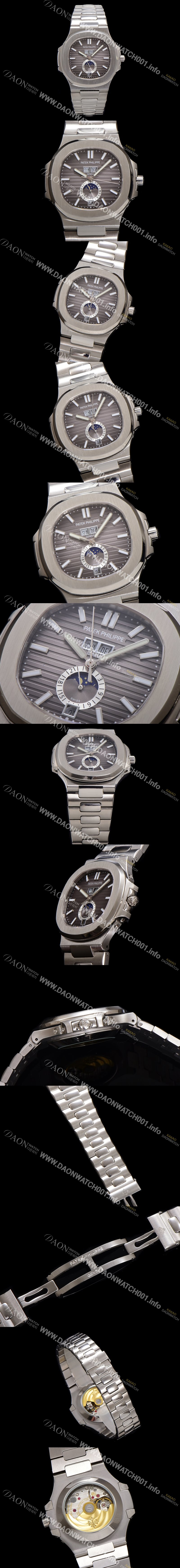 SA급 파텍필립 남성용 노틸러스 5726/1A-001 오토매틱 Cal.324 타입 40.5mm 메탈줄 그레이 다이얼 pat2215 xx