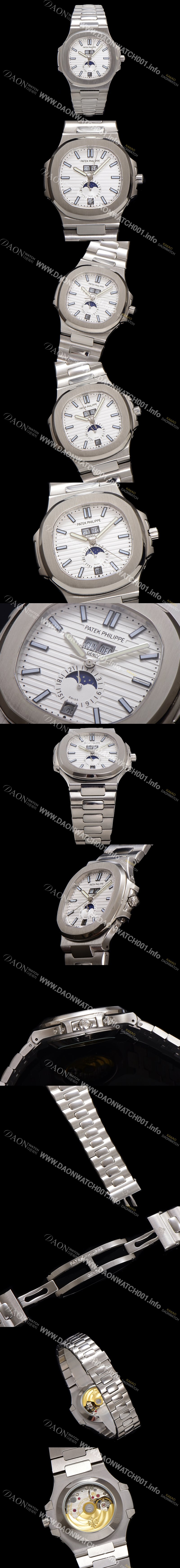 SA급 파텍필립 남성용 노틸러스 5726/1A-010 오토매틱 Cal.324 타입 40.5mm 메탈줄 화이트 다이얼 pat2216 xx