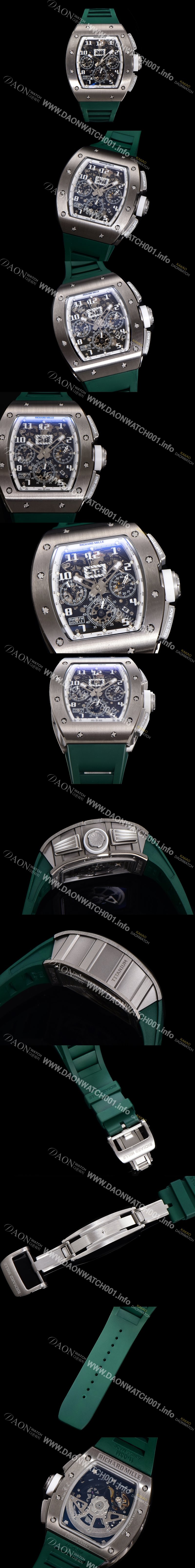 SA급 리차드밀레 남성용 RM11-FM 티타늄 케이스/스텐레스 스틸 베젤 크로노그래프 50mm 오토매틱 무브먼트 스켈레톤 다이얼 ric0251 xx