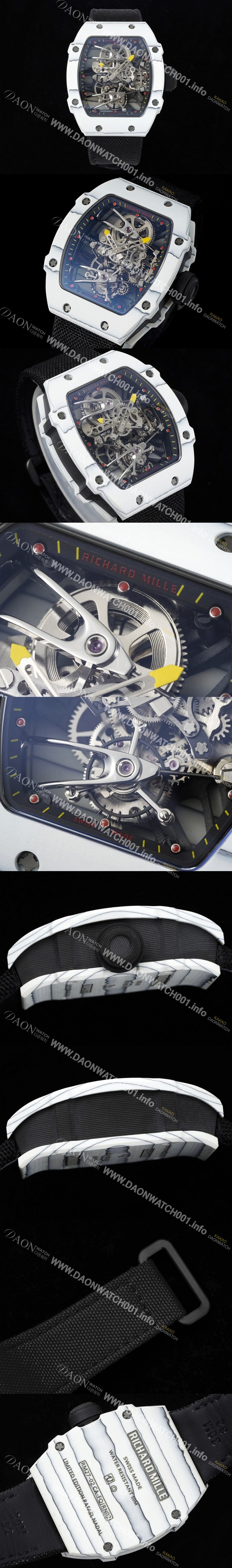 SA급 리차드밀레 남성용 RM27-02 투어빌론 라파엘 나달 47mm 기계식 수동형 무브먼트 스켈레톤 다이얼 ric0271 xx