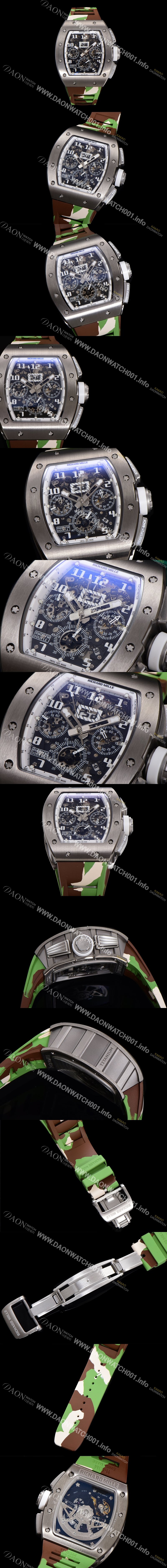 SA급 리차드밀레 남성용 RM11-FM 티타늄 케이스/스텐레스 스틸 베젤 크로노그래프 50mm 오토매틱 무브먼트 스켈레톤 다이얼 ric0252 xx