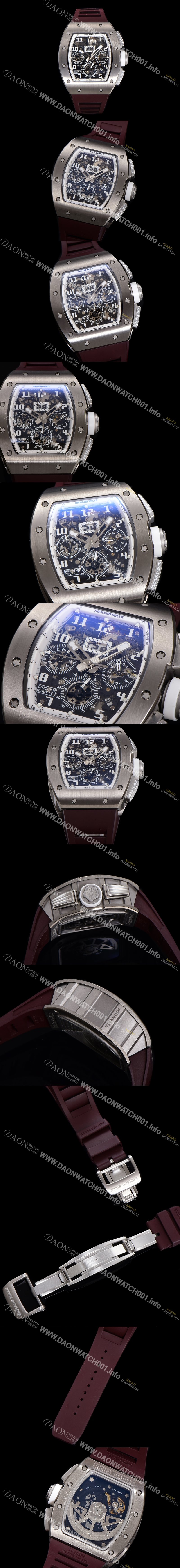 SA급 리차드밀레 남성용 RM11-FM 티타늄 케이스/스텐레스 스틸 베젤 크로노그래프 50mm 오토매틱 무브먼트 스켈레톤 다이얼 ric0253 xx