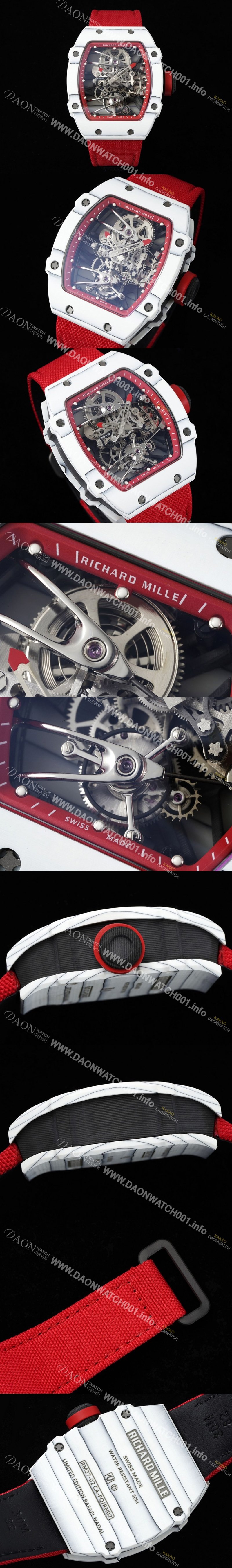 SA급 리차드밀레 남성용 RM27-02 투어빌론 라파엘 나달 47mm 기계식 수동형 무브먼트 스켈레톤 다이얼 ric0273 xx