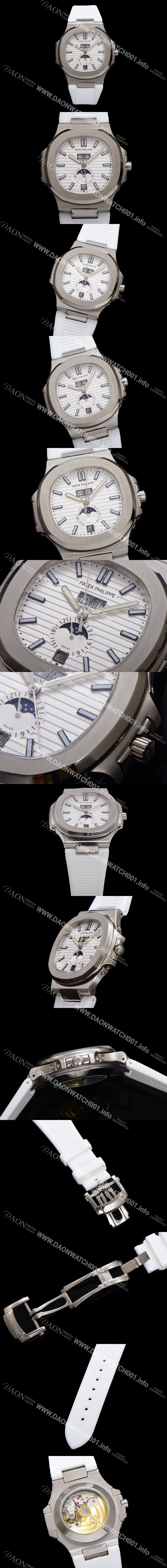 SA급 파텍필립 남성용 노틸러스 5726/1A-010 오토매틱 Cal.324 타입 40.5mm 우레탄줄 화이트 다이얼 pat2220 xx
