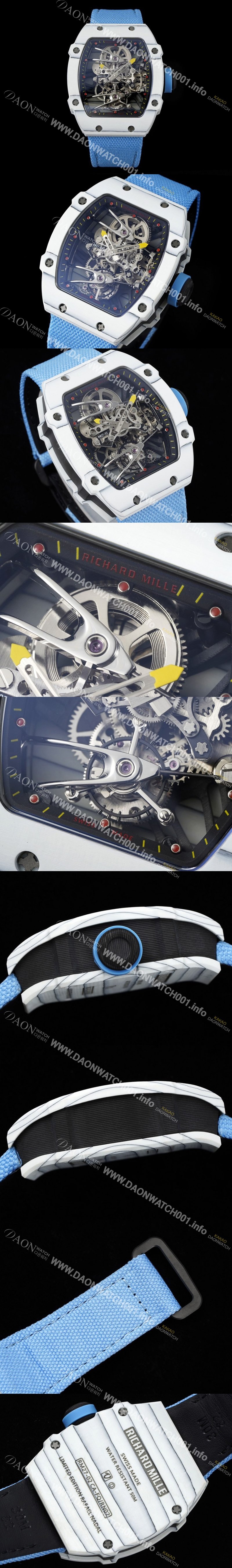 SA급 리차드밀레 남성용 RM27-02 투어빌론 라파엘 나달 47mm 기계식 수동형 무브먼트 스켈레톤 다이얼 ric0275 xx