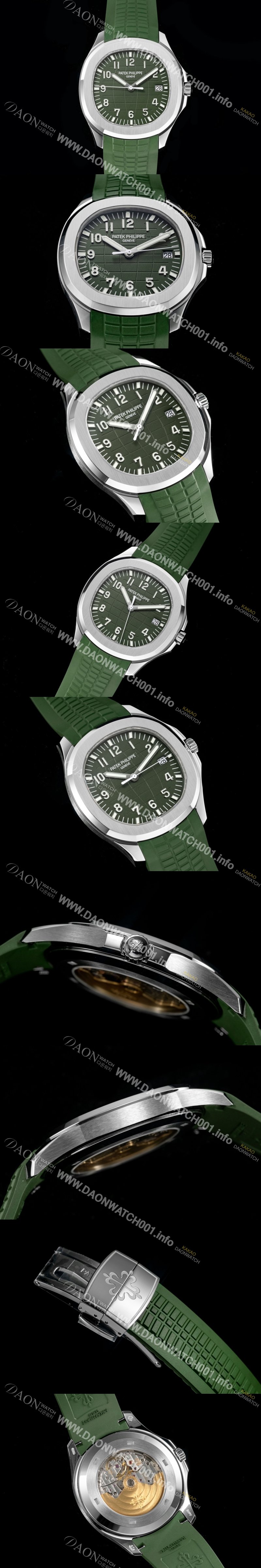 SA급 파텍필립 남성용 아쿠아넛 데이터 Ref. 5168G-010  42mm 오토매틱 Cal.26-330 타입 그린 다이얼 pat2222 xx