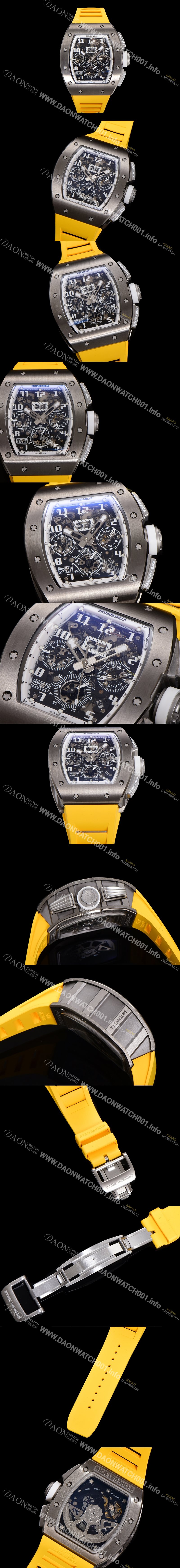 SA급 리차드밀레 남성용 RM11-FM 티타늄 케이스/스텐레스 스틸 베젤 크로노그래프 50mm 오토매틱 무브먼트 스켈레톤 다이얼 ric0248 xx