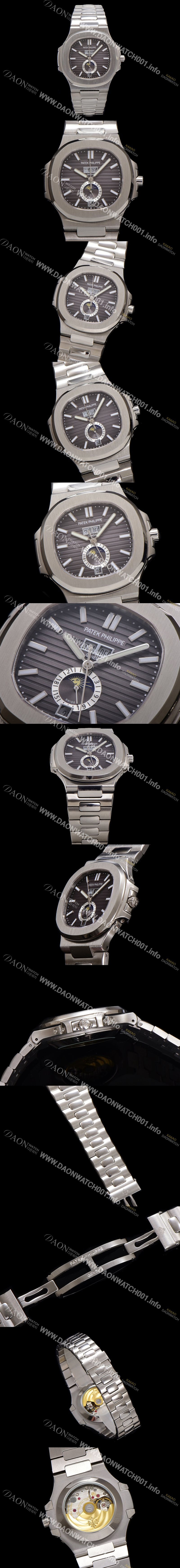 SA급 파텍필립 남성용 노틸러스 5726A-001 오토매틱 Cal.324 타입 40.5mm 메탈줄 블랙 다이얼 pat2214 xx