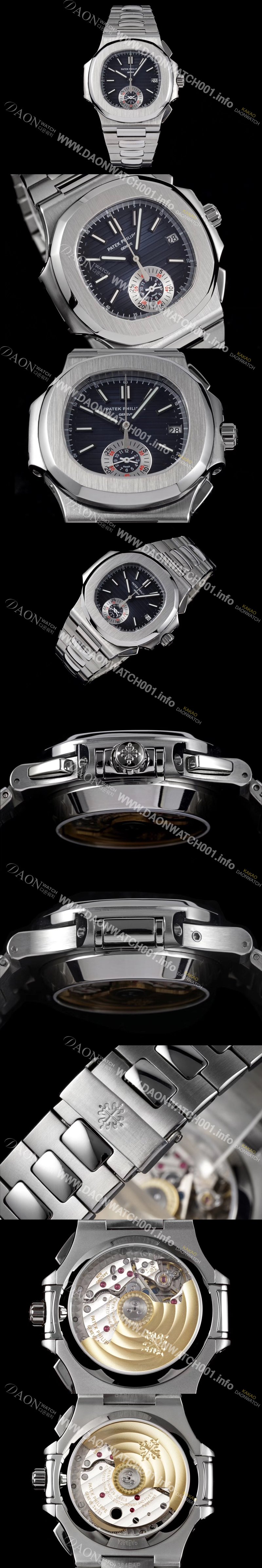 SA급 파텍필립 남성용 노틸러스 5980/1A-001 오토매틱 Cal.CH 28-520 C 타입 40.5mm 메탈줄 블루 다이얼 pat2226 xx