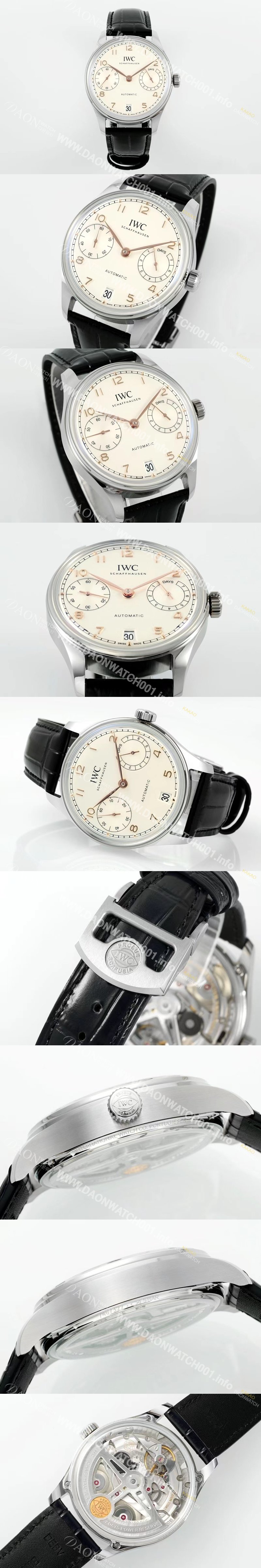 SA급 아이더블유씨 남성용 포루투기즈 IW501701 세븐데이즈 42mm 오토매틱 무브먼트 화이트 다이얼 iwc4101 xx