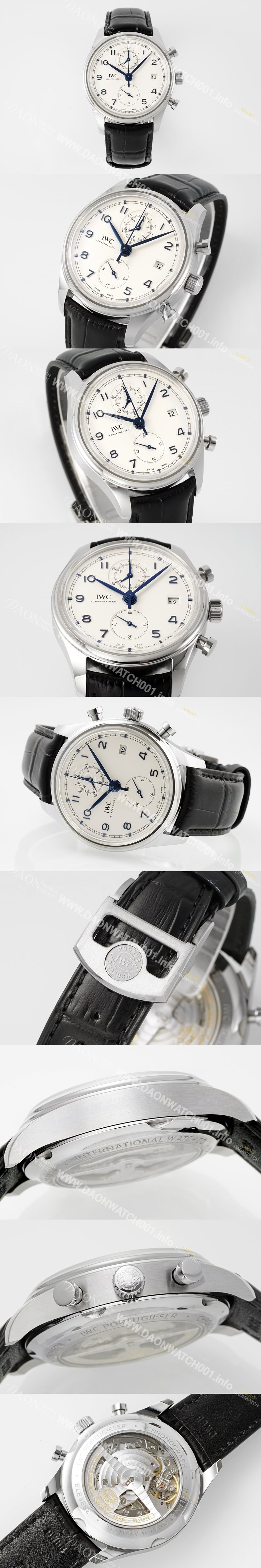 SA급 아이더블유씨 남성용 포루투기즈 IW390303 크로노그래프 42mm 오토매틱 무브먼트 화이트 다이얼 iwc4098 xx