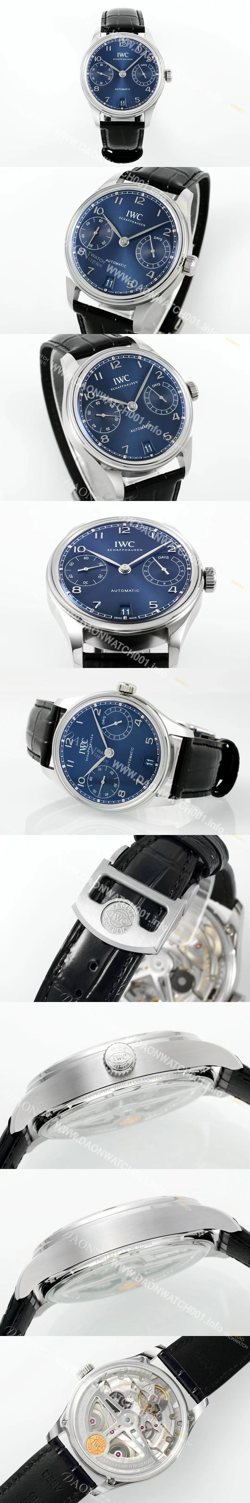 SA급 아이더블유씨 남성용 포루투기즈 IW501704 세븐데이즈 42mm 오토매틱 무브먼트 블루 다이얼 iwc4100 xx