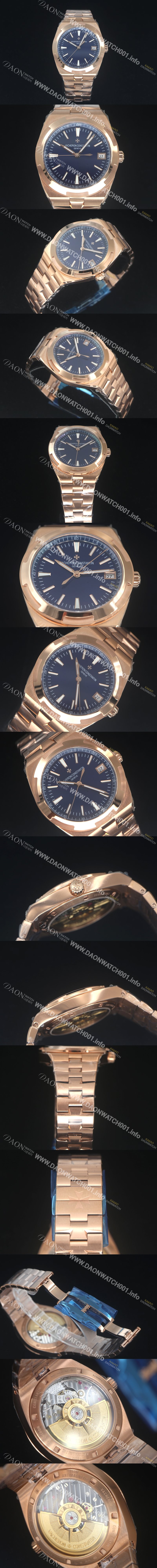 SA급 바쉐런 콘스탄틴 남성용 오버시즈 4500V/210R-B705 18k 로즈골드 오토매틱 무브먼트 41mm 블루 다이얼 vac1160 xx