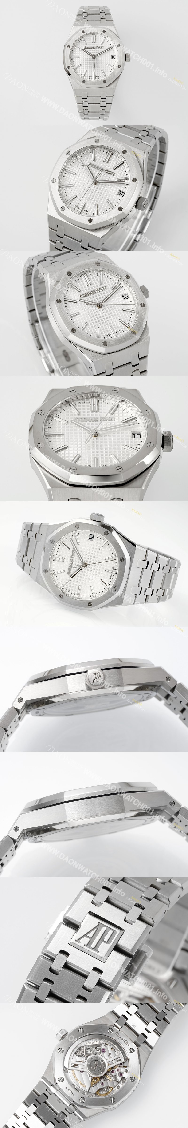 SA급 오데마피게 남성용 로얄오크 셀프와인딩 15510ST.OO.1320ST.08 41mm 오토매틱 Cal.4302 무브먼트 실버 와플 다이얼 aud6542 xx