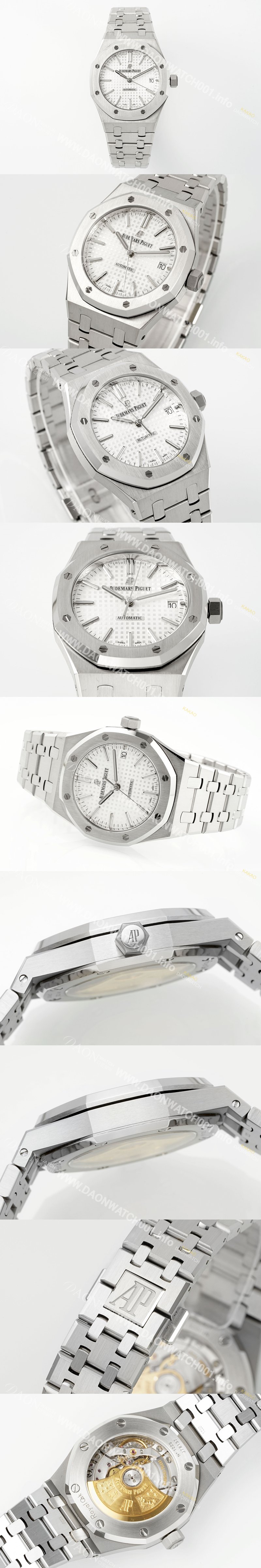 SA급 오데마피게 남성용 하이엔드 15450ST 로얄오크 37mm 오토매틱 Cal.3120무브먼트 실버 와플 다이얼 aud6522 xx