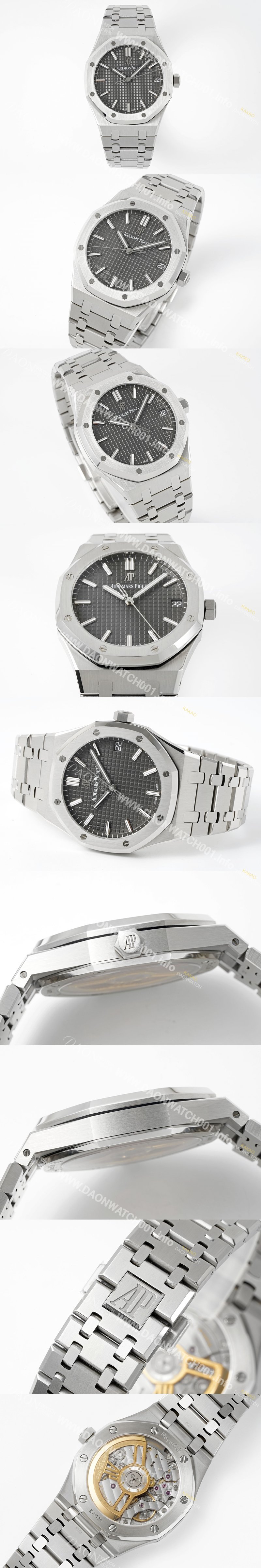 SA급 오데마피게 남성용 로얄오크 15500ST.OO.1220ST.02 41mm 오토매틱 Cal.4302 무브먼트 그레이 다이얼 aud6539 xx