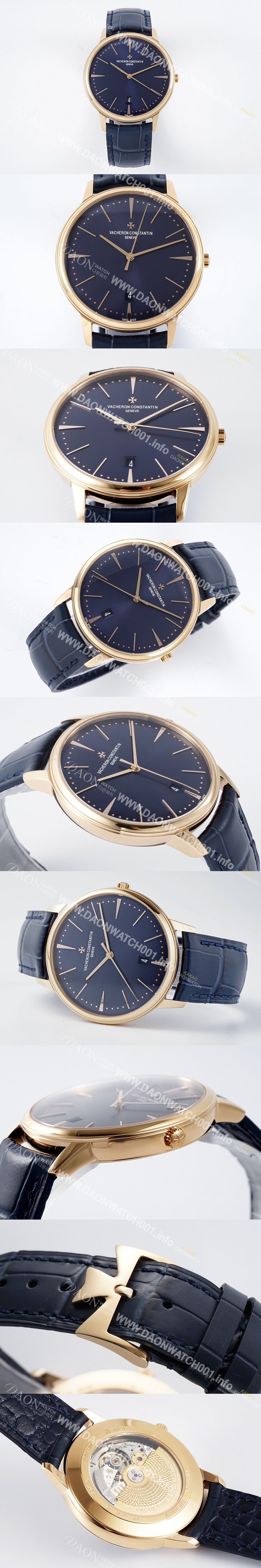 SA급 바쉐론콘스탄틴 남성용 패트리모니 85180/000R-B515 셀프 와인딩 드레스 워치!! 18K 로즈골드 케이스 블루 다이얼 오토매틱 무브먼트 vac1162 xx