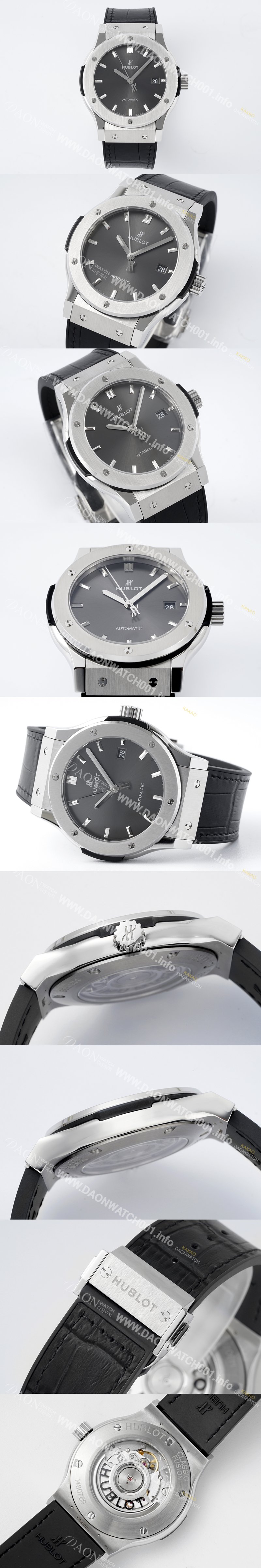 SA급 휴블렛 남성용 클래식 퓨전 542.NX.7071.LR 42mm 오토매틱 2892 타입 가죽/러버 믹스 그레이 다이얼 hub2137 xx