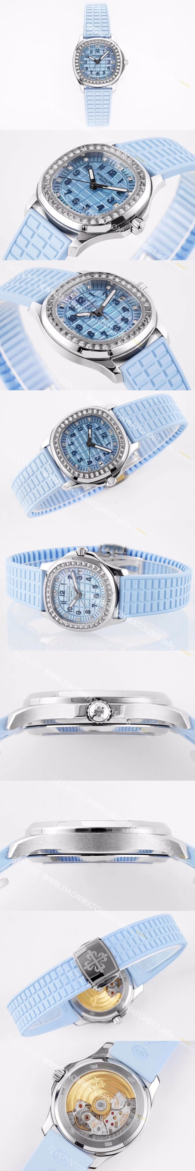 SA급 파텍필립 여성용 아쿠아넛 5072G-001 35.6mm 오토매틱 Cal.324 타입 블루 다이얼 pat2233 xx