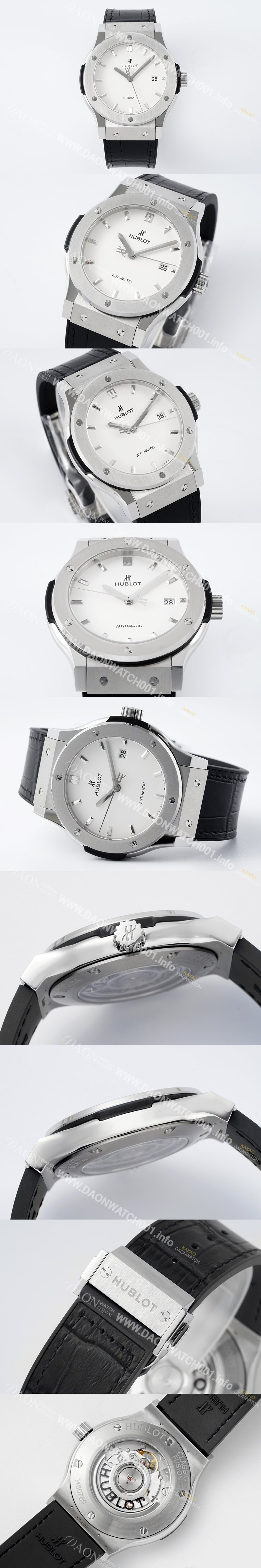 SA급 휴블렛 남성용 클래식 퓨전 542.NX.2611.LR 42mm 오토매틱 2892 타입 가죽/러버 믹스 화이트 다이얼 hub2138 xx