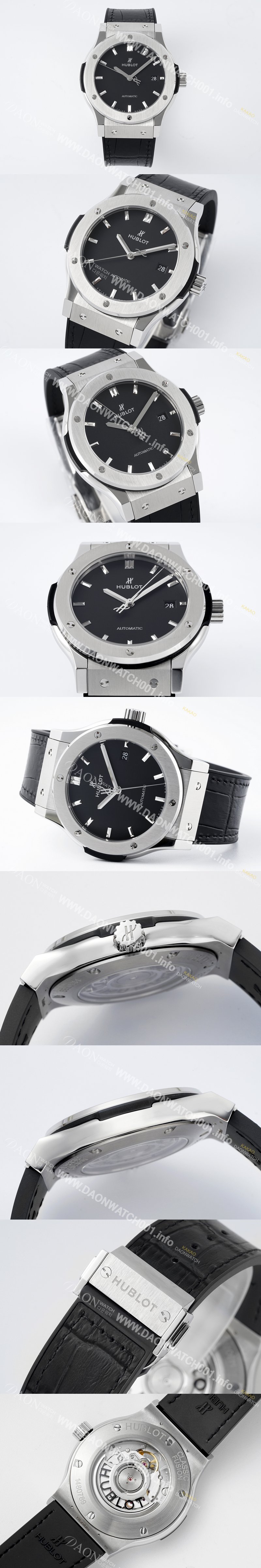 SA급 휴블렛 남성용 클래식 퓨전 542.NX.1171.RX 42mm 오토매틱 2892 타입 가죽/러버 믹스 블랙 다이얼 hub2139 xx