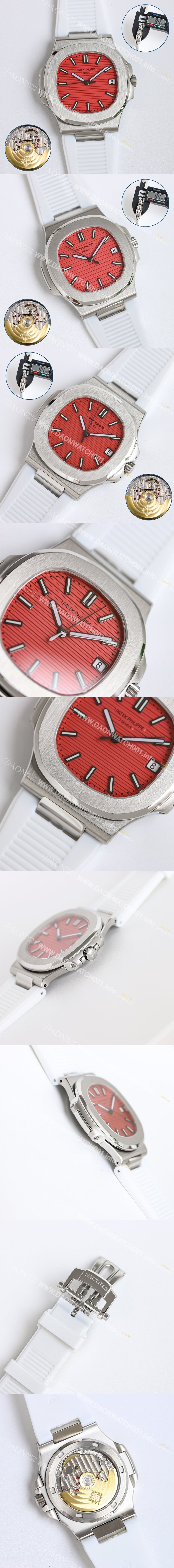 SA급 파텍필립 남성용 노틸러스 5711 오토매틱 Cal.324 S C타입 40mm 레드 다이얼 pat2236 xx