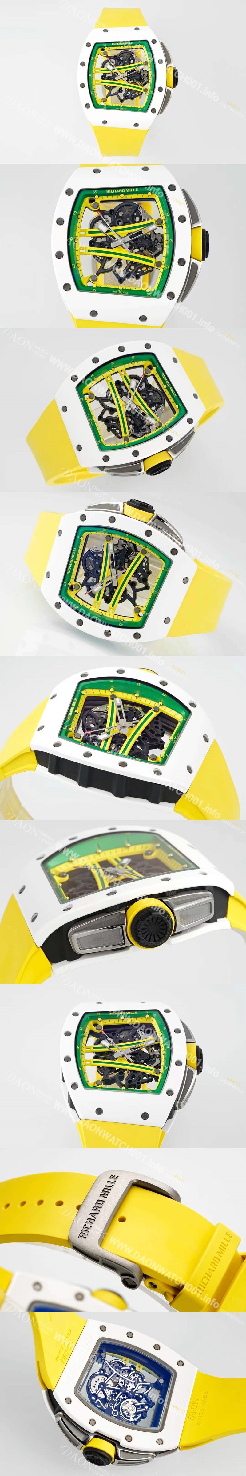 SA급 리차드밀레 남성용 리차드밀 RM61-01 세라믹 50mm 기계식 수동형 무브먼트 스켈레톤 다이얼 ric0319 xx