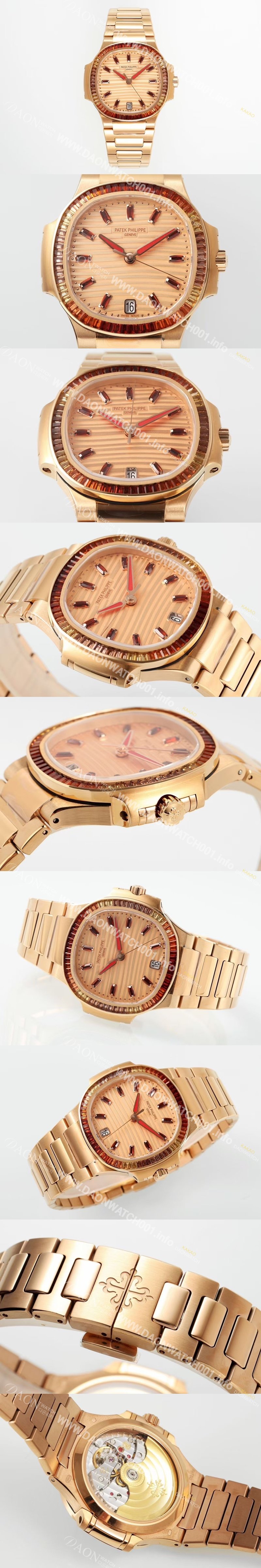 SA급 파텍필립 여성용 노틸러스 7118/1300R-001 스페사르 타이트 18k 로즈골드 오토매틱 Cal.324 S C타입 35.2mm 로즈골드 다이얼 pat2237 xx