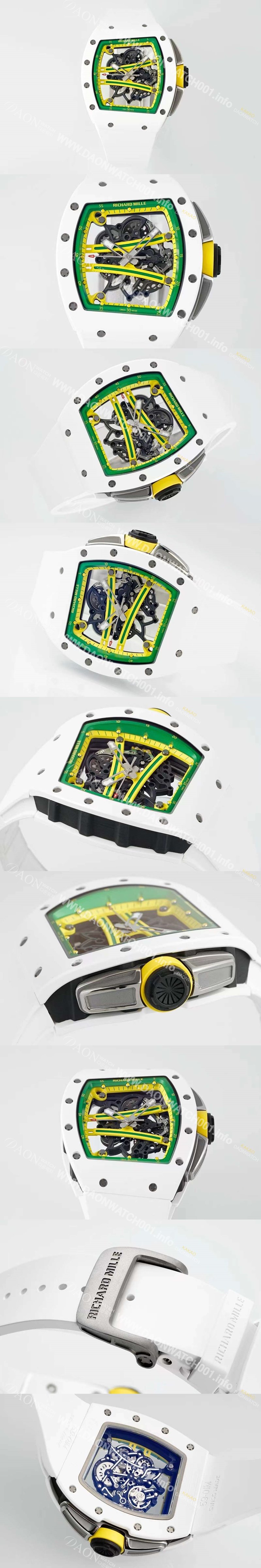 SA급 리차드밀레 남성용 리차드밀 RM61-01 세라믹 50mm 기계식 수동형 무브먼트 스켈레톤 다이얼 ric0320 xx