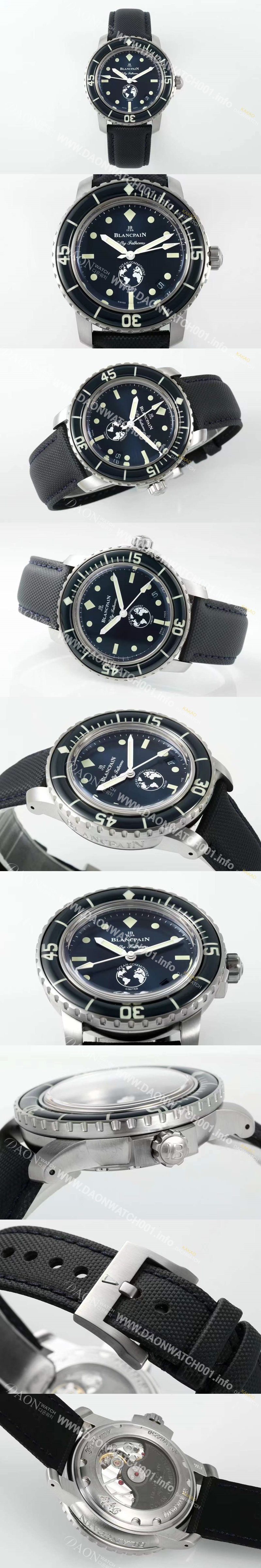 SA급 블랑팡 남성용 피프티 패덤스 오션 커미트먼트 5008-11B40-52A 40mm 오토매틱 Cal.1151타입 블루 다이얼 bla4213 xx