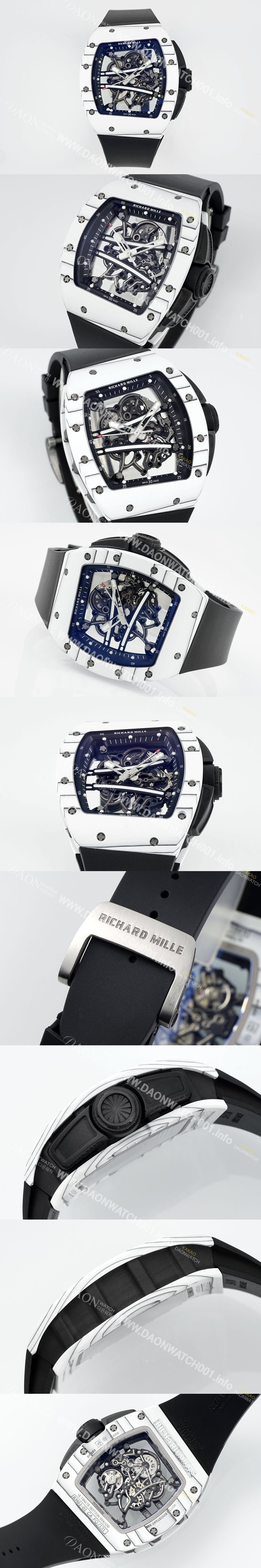 SA급 리차드밀레 남성용 리차드밀 RM61-01 세라믹 50mm 기계식 수동형 무브먼트 스켈레톤 다이얼 ric0323 xx