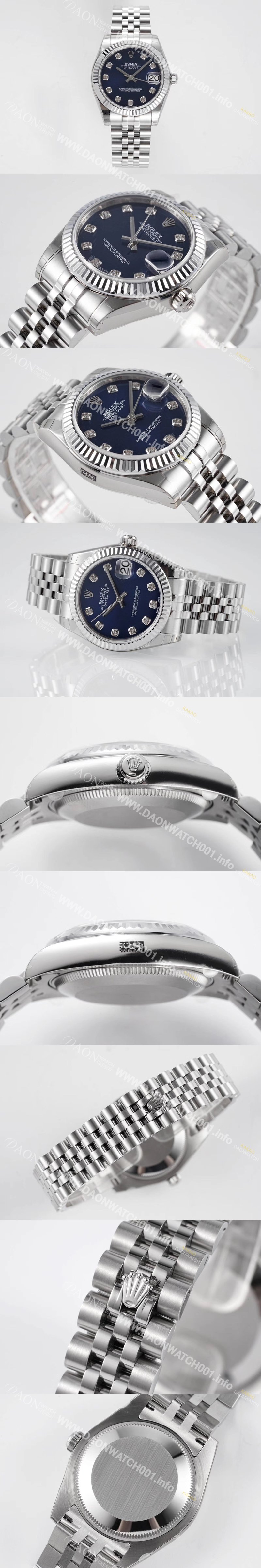 SA급 로렉스 여성용 데이져스트 178274 플루티드 31mm 쥬빌레 오토매틱 2236타입 블루 다이얼 rol5437 xx