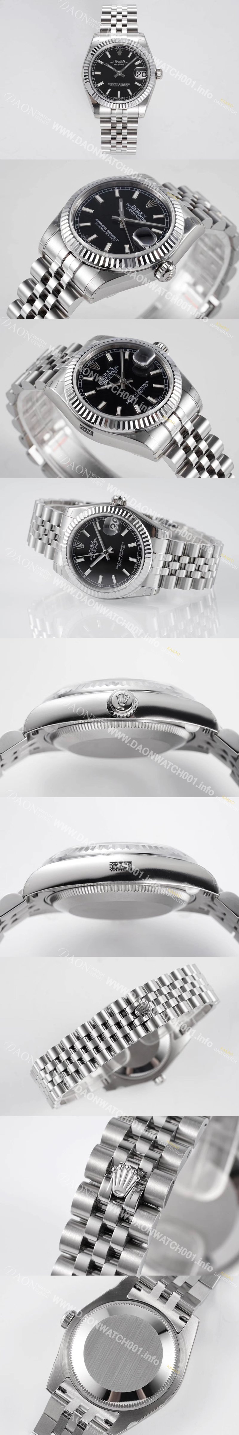 SA급 로렉스 여성용 데이져스트 178274 플루티드 31mm 쥬빌레 오토매틱 2236타입 블랙 다이얼 rol5439 xx