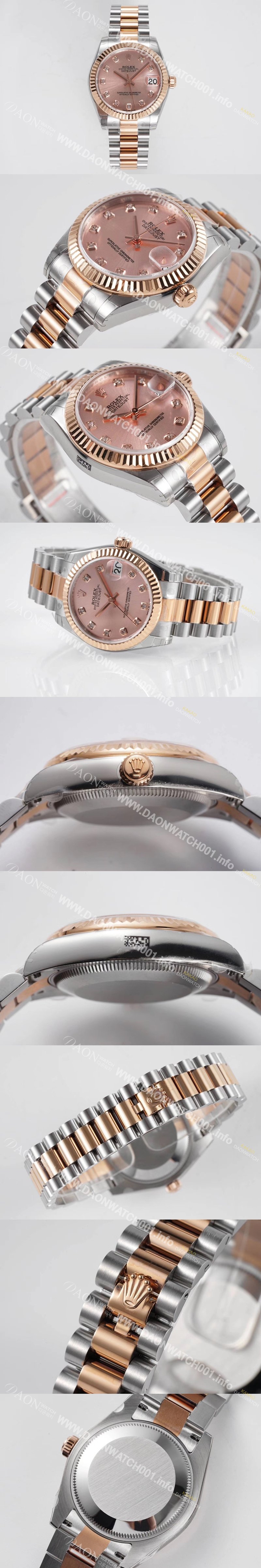 SA급 로렉스 여성용 데이져스트 178271 플루티드 18k 로즈골드 31mm 오이스터 오토매틱 2236타입 핑크 다이얼 rol5443 xx